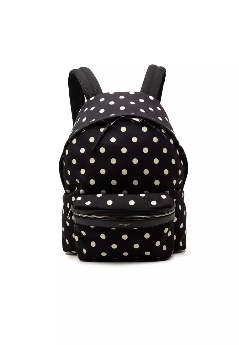 Buy SAINT LAURENT Pre-Loved Saint Laurent Canvas Polka Dot  display picture 3