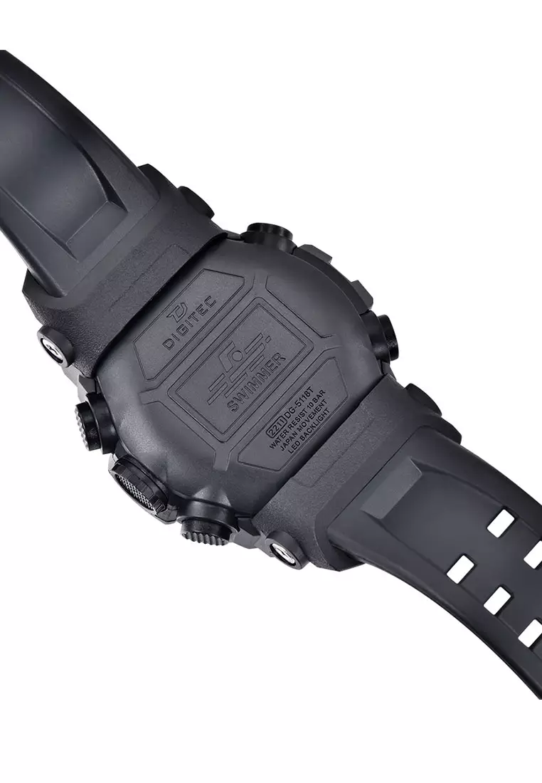 Digitec Jam Tangan Pria - Black Grey - Rubber Strap - DG-5118T-BKGY-4W