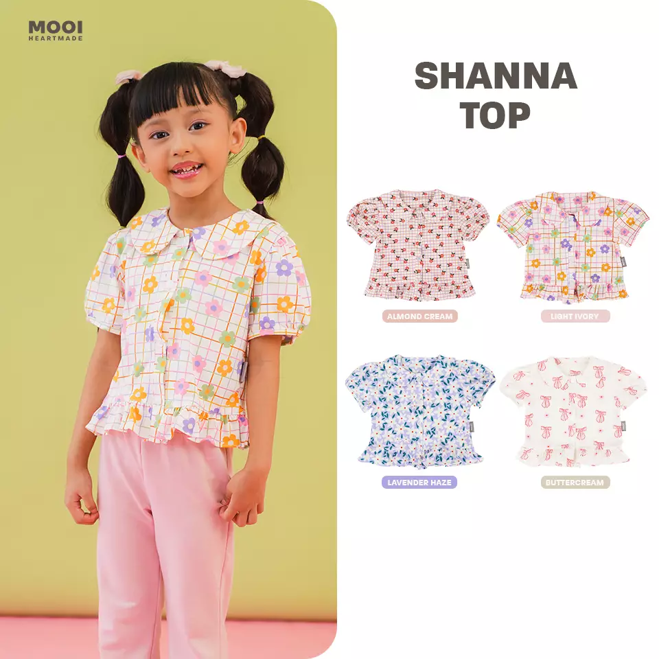 Mooi Atasan Anak Perempuan Shanna Top - Light Ivory