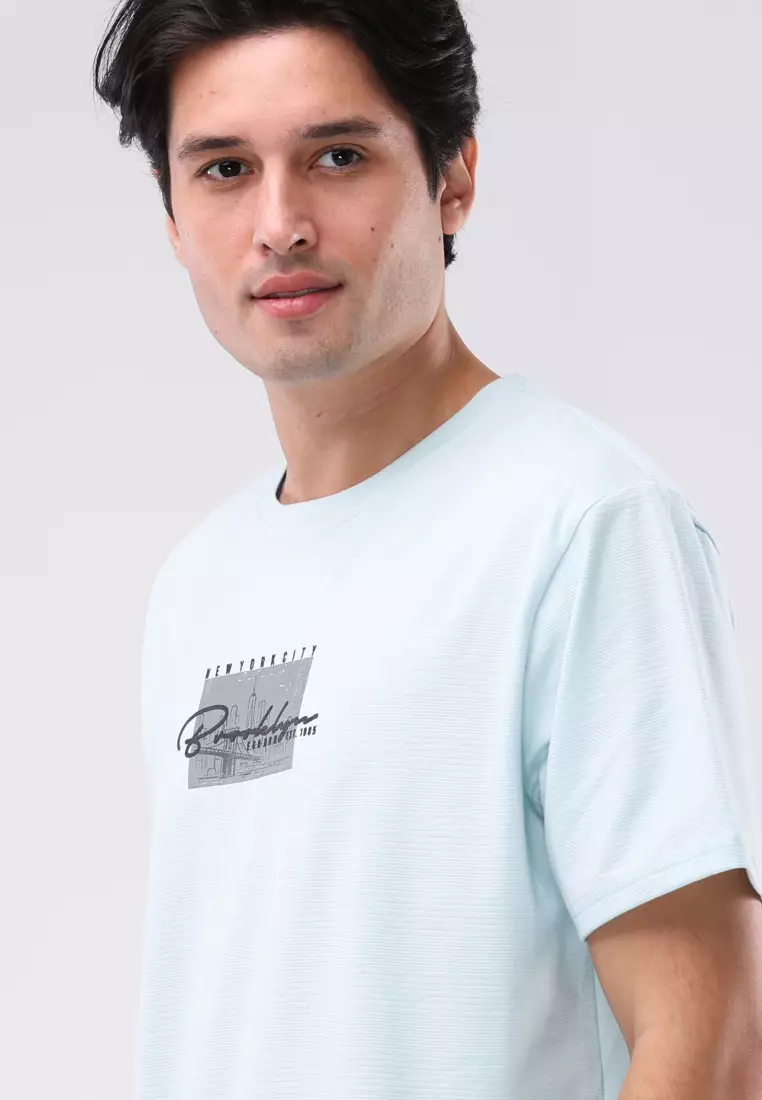 Round Neck Streaky Short Sleeves