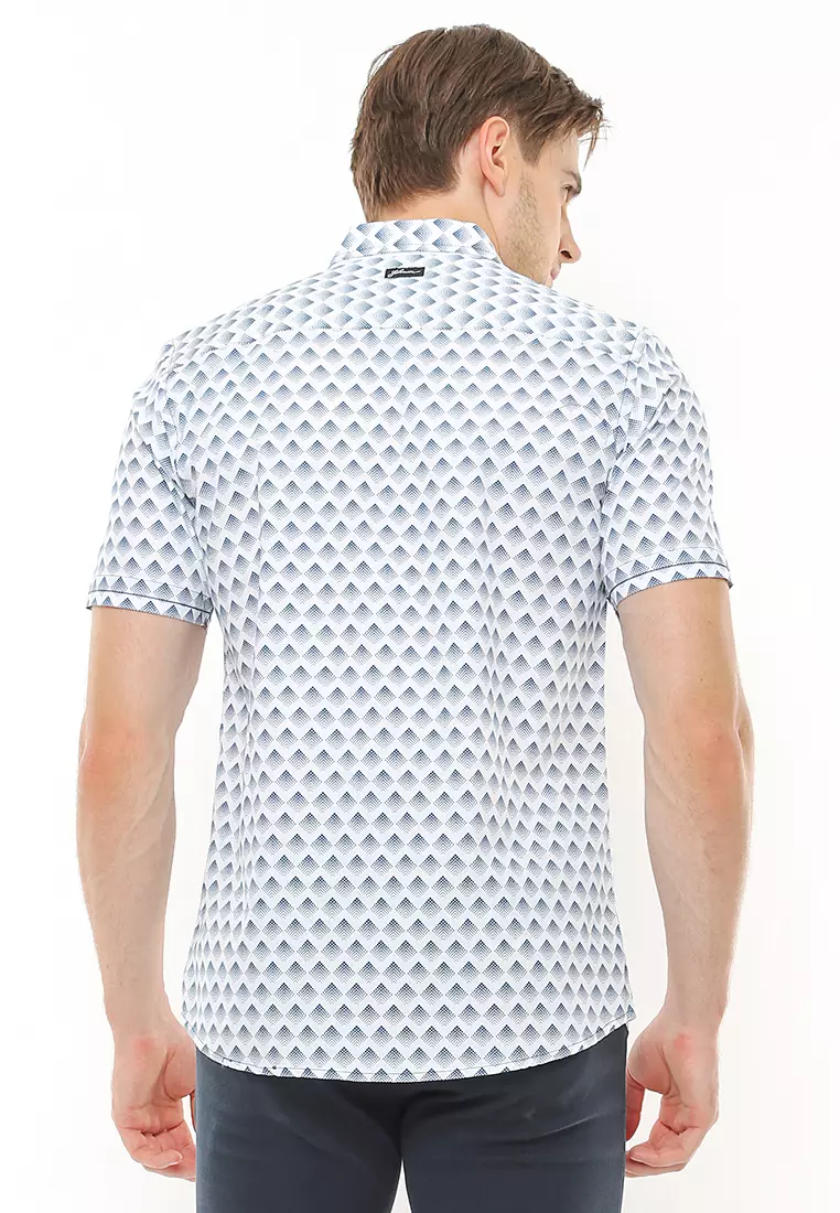 Johnwin - Kemeja Casual - Slim Fit - Motif - ASH.670.K880.700.C S/S