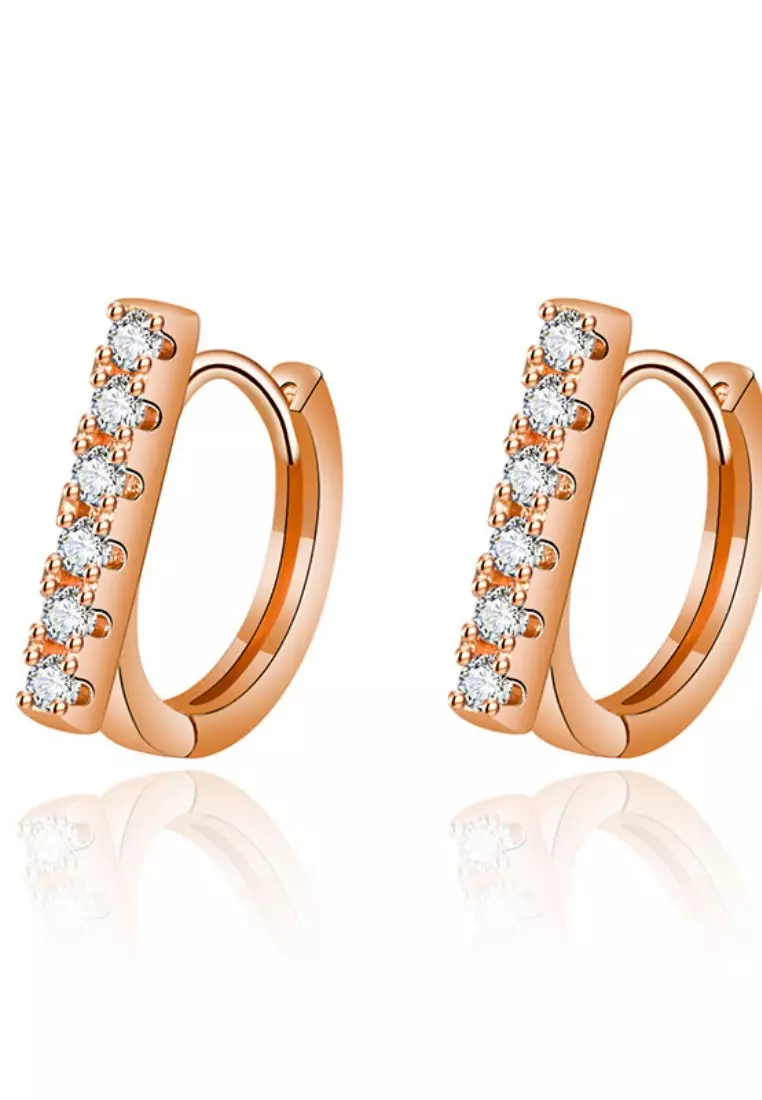 Gold trendy earrings discount