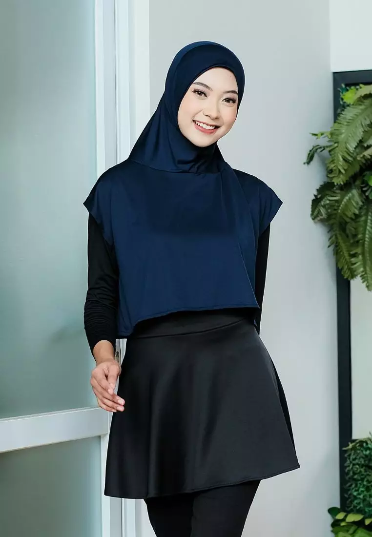 Alesha Hijab Outer Navy - Hijab Olahraga