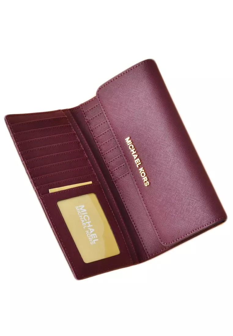 Michael kors women's jet set travel large trifold wallet best sale