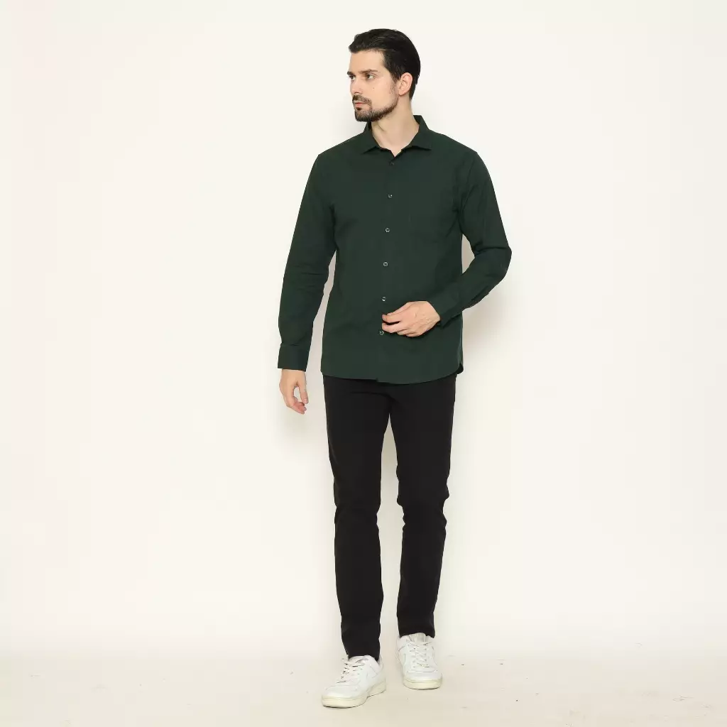 AMK Kemeja Pria Lengan Panjang SHS Dimitri L/S Green
