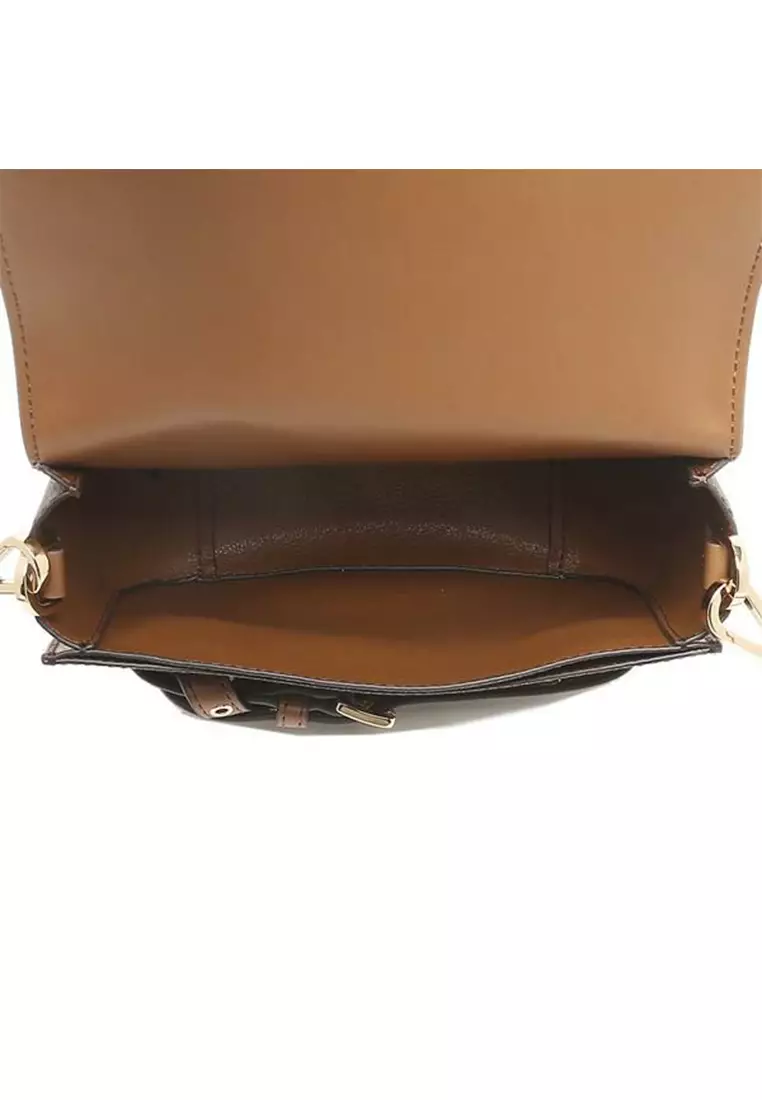 Emilia Small Logo Saddle Crossbody Bag Brown 35S2GU5C1B