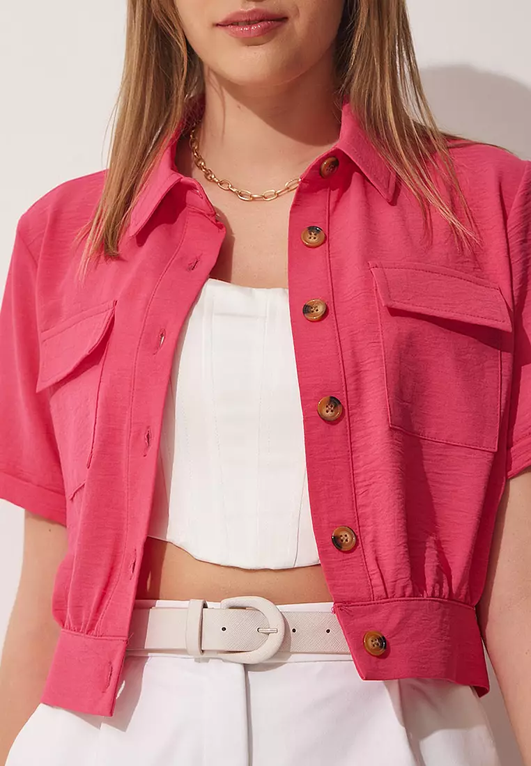 Pink short shop sleeve jacket