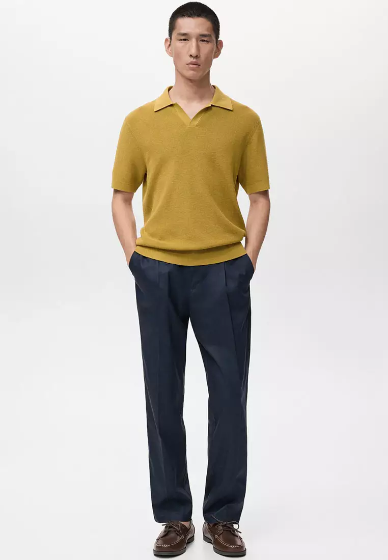 Structured Knitted Polo Shirt