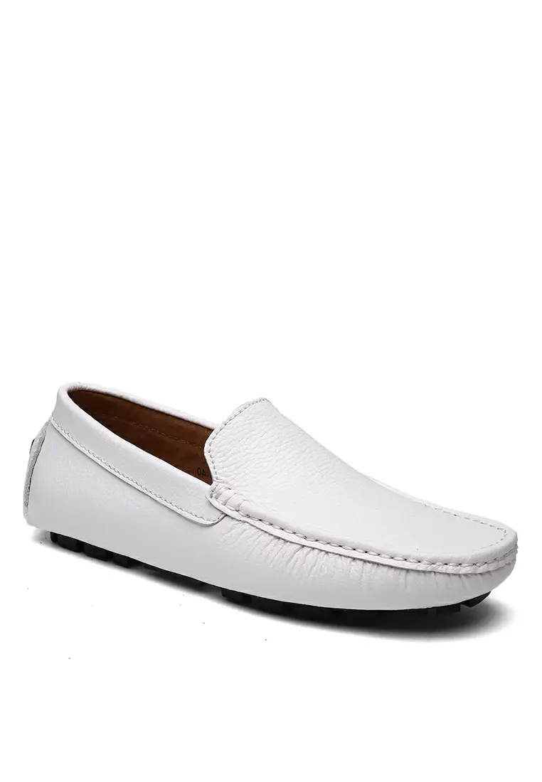 White leather clearance loafers mens
