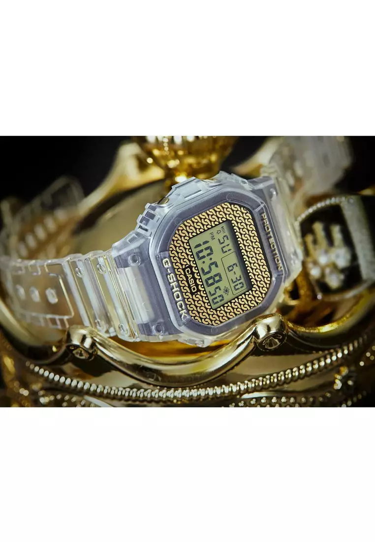 Men's Digital Watch DWE-5600HG-1 Gold Chain Series Sports Watch for mens + Additional Bands DWE5600HG DWE5600HG-1 DWE-5600HG-1ADR
