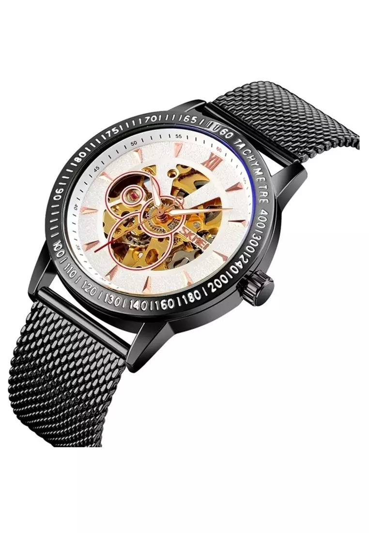 Jam Tangan Mechanical Pria Automatic Movement Waterproof Starp Tali Stainless Steel LW29 ORIGINAL