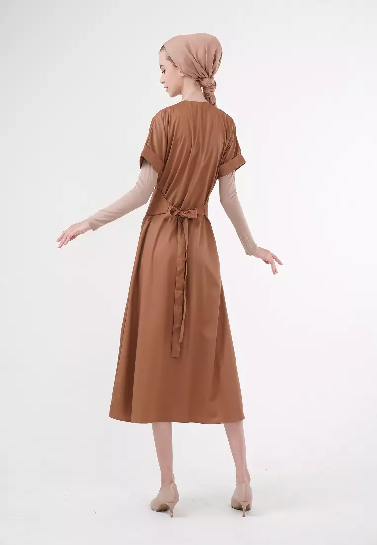 Talita Midi Dress Brown