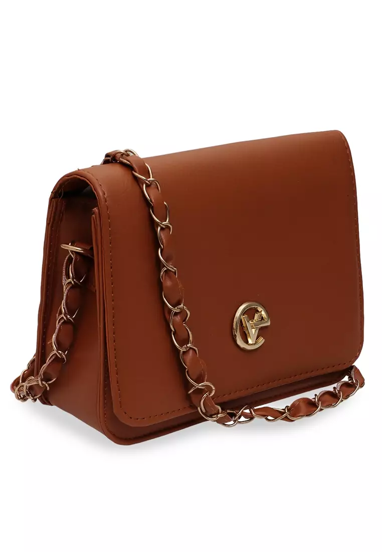 Caxia Slingbag Woman Casual Design Simple Tas Slempang Premium Quality - Mocca
