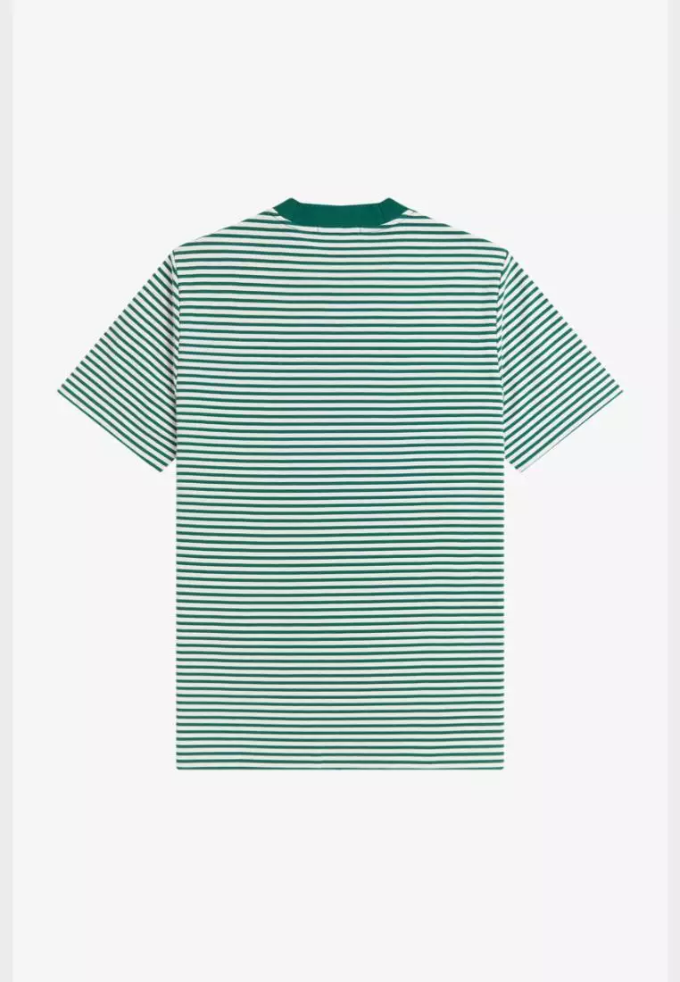 Fred Perry M6581 Fine Stripe Heavy Weight T-Shirt (Sport Green)
