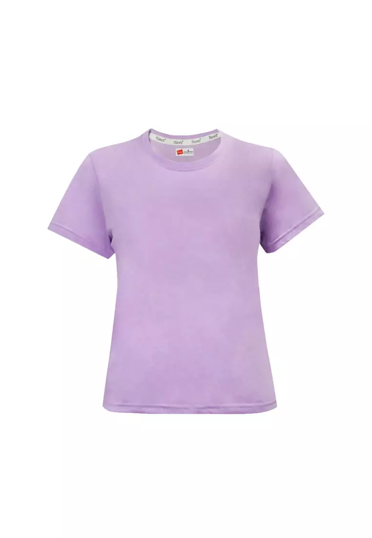 Ladies Purple Round Neck T-Shirt