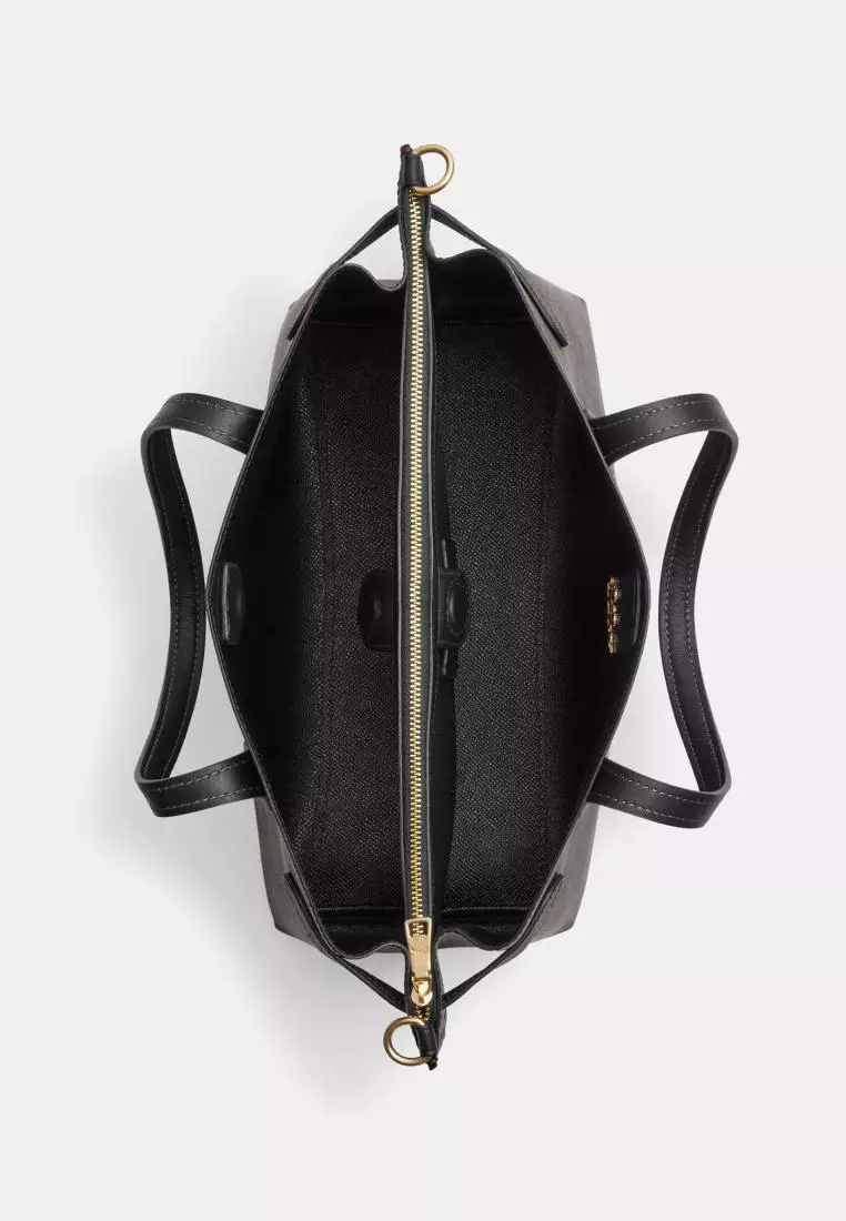 Coach Hanna Carryall In Signature Canvas Brown Black