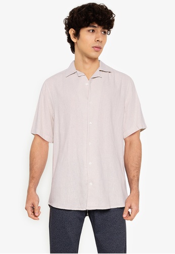 Only & Sons brown Nile Short Sleeves Linen Regular Shirt 5B124AAAB2098FGS_1