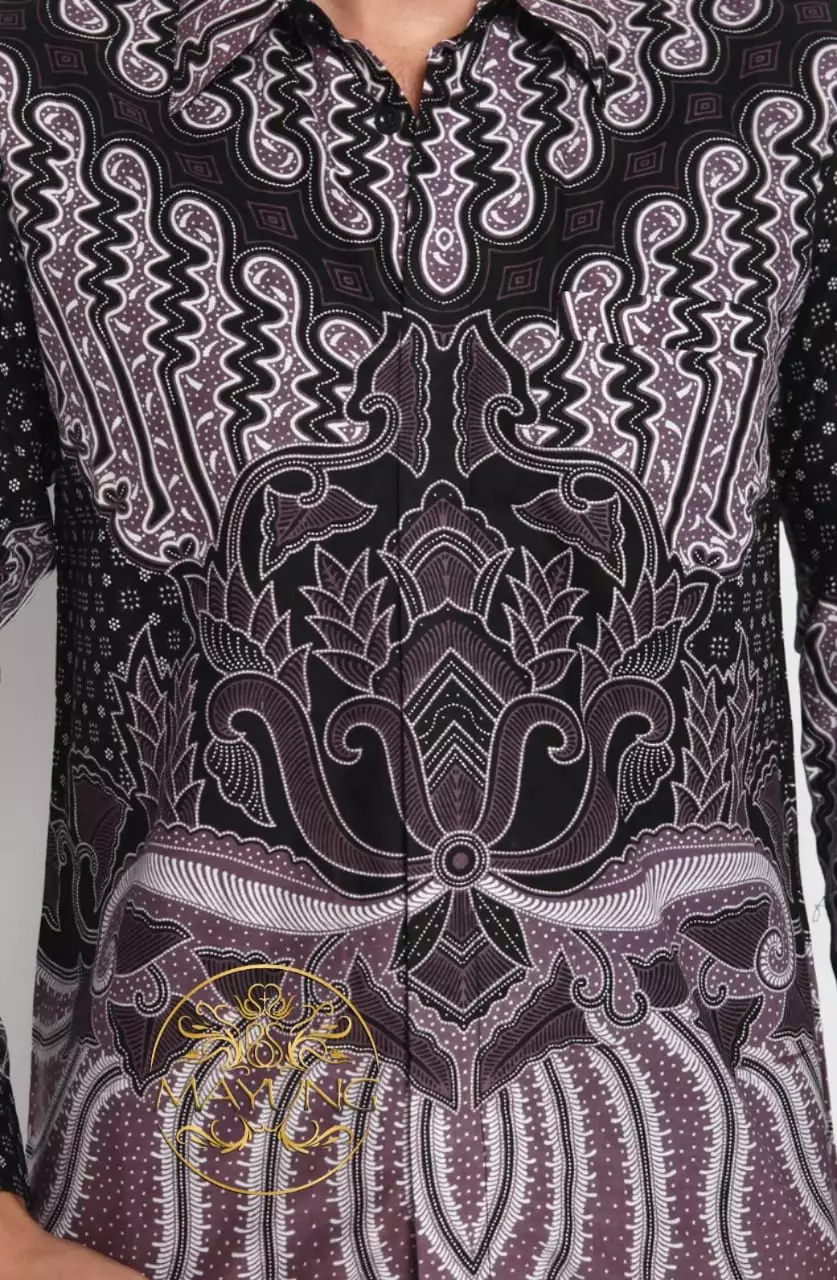 Mahkota Ungu Kemeja Batik Pria Premium Slimfit Modern Lengan Panjang