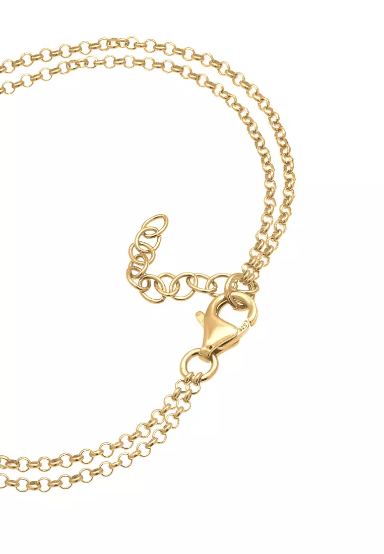 Gelang Perhiasan Perak 925 Wanita Heart Love Infinity Gold Plated