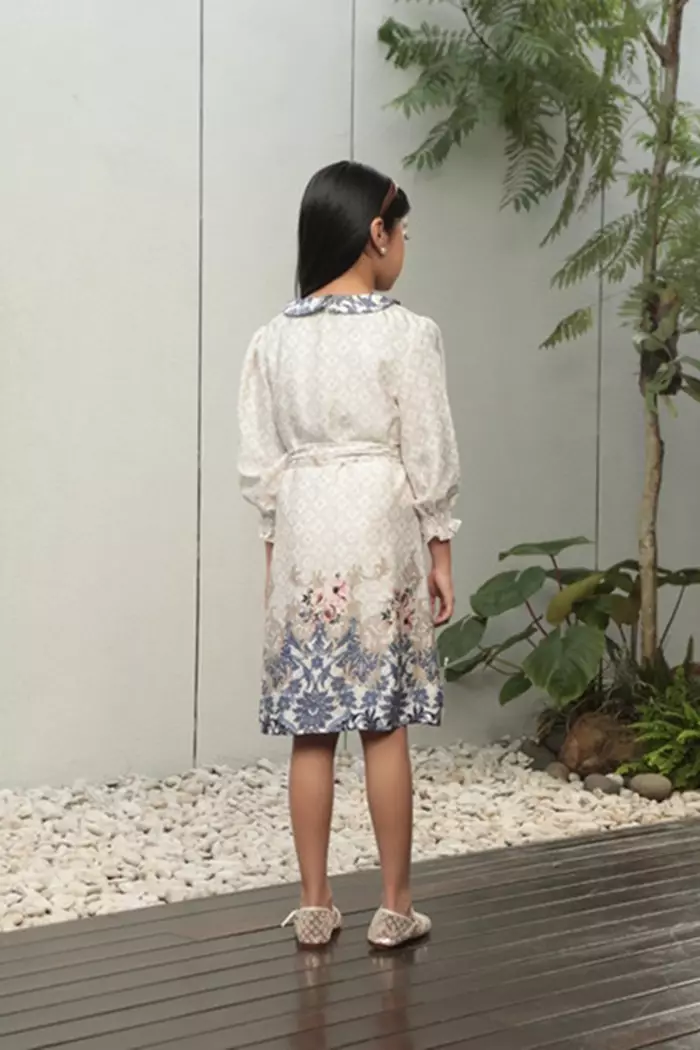 MINIMAL - Aighar - Kids Girls Floral Print Dress - Navy - Manzone & Minimal