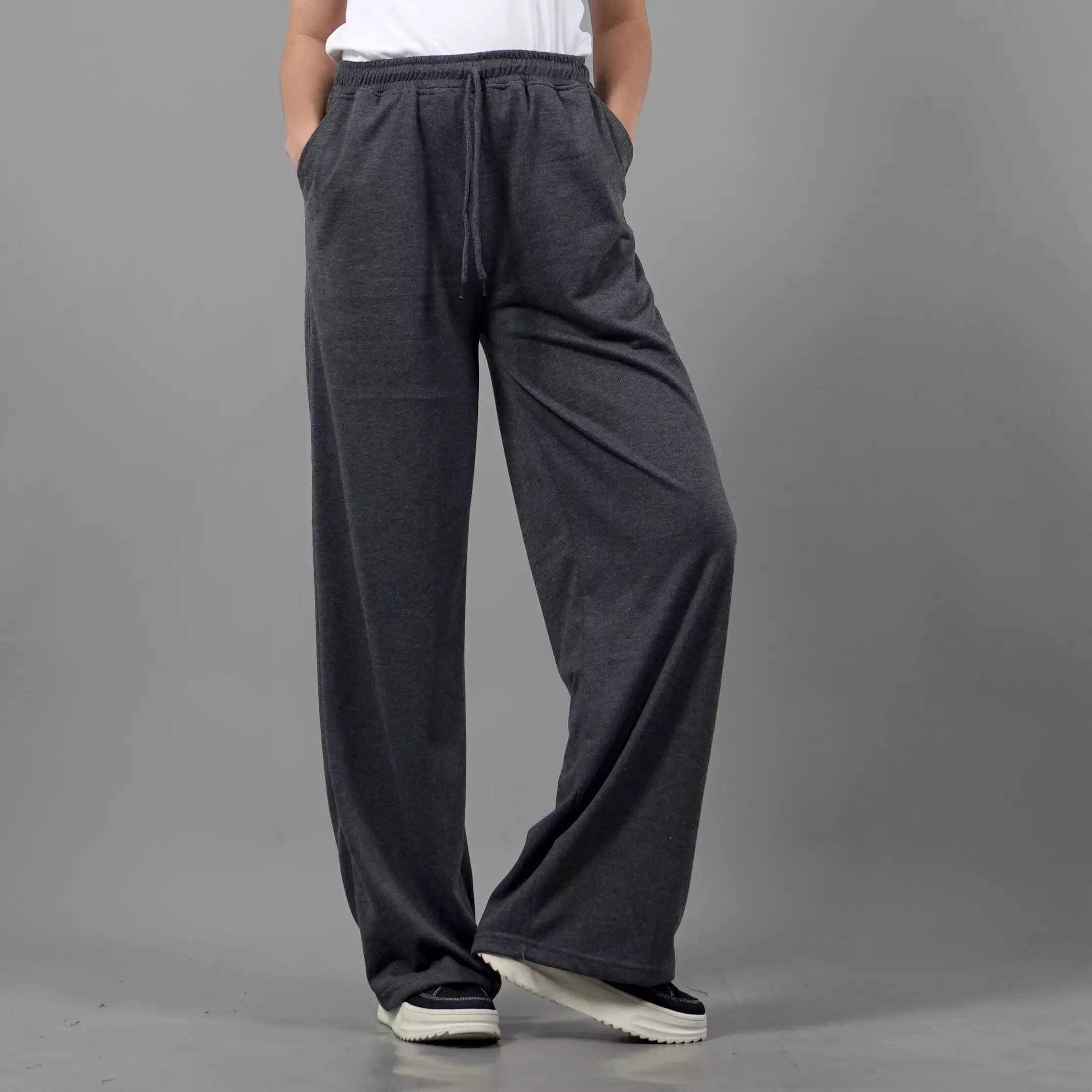  RIA Celana Panjang Loose Pants Wanita Celana Wanita - ABU TUA