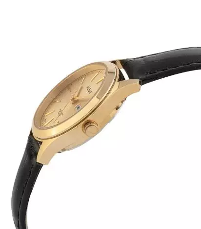 Jam Tangan Wanita Alba AN8092 AN8092X1 Strap Leather Black Color Women Gold Dial Original Garansi Resmi
