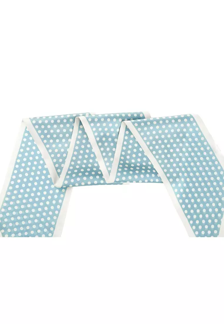 Aksesoris Wanita Polka Dots Twilly Skinny Multi purpose Scarf Aqua Mint 