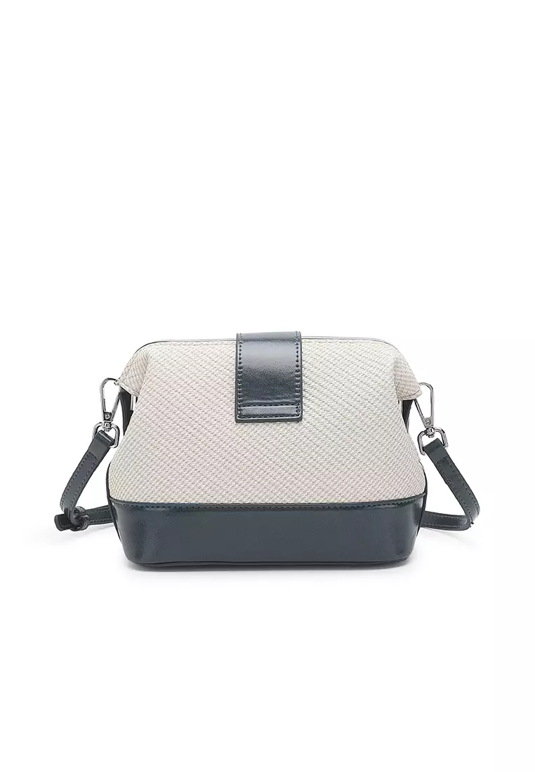 Women's Top Handle Bag / Sling Bag / Crossbody Bag / Shoulder Bag - White / Blue