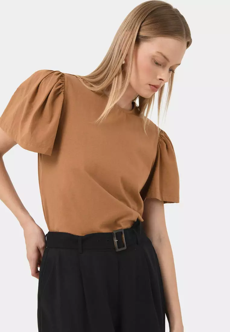 Cayla Gathered Sleeve Tee