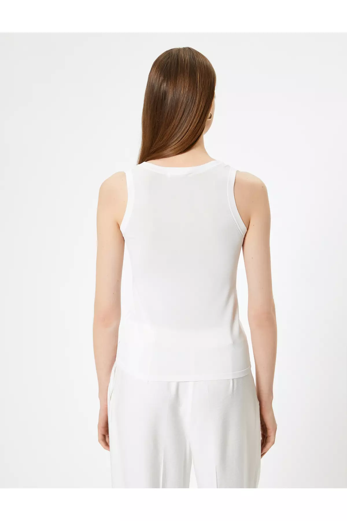 U Neck Sleeveless Basic Knitted Tank Top