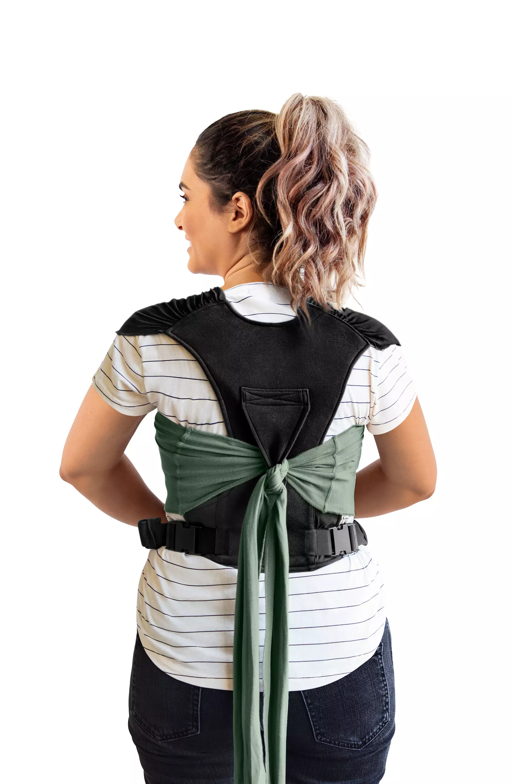 Moby Easy Wrap Carrier Olive/Onyx - Gendongan Bayi (Kuning/Hijau)