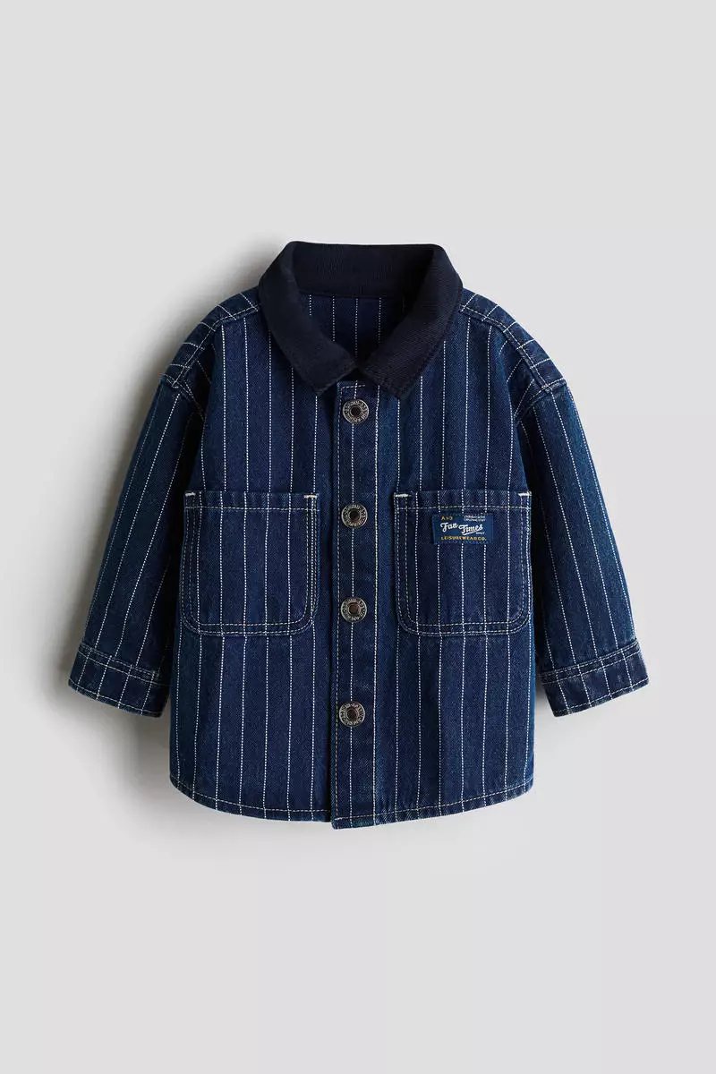 Striped cotton overshirt