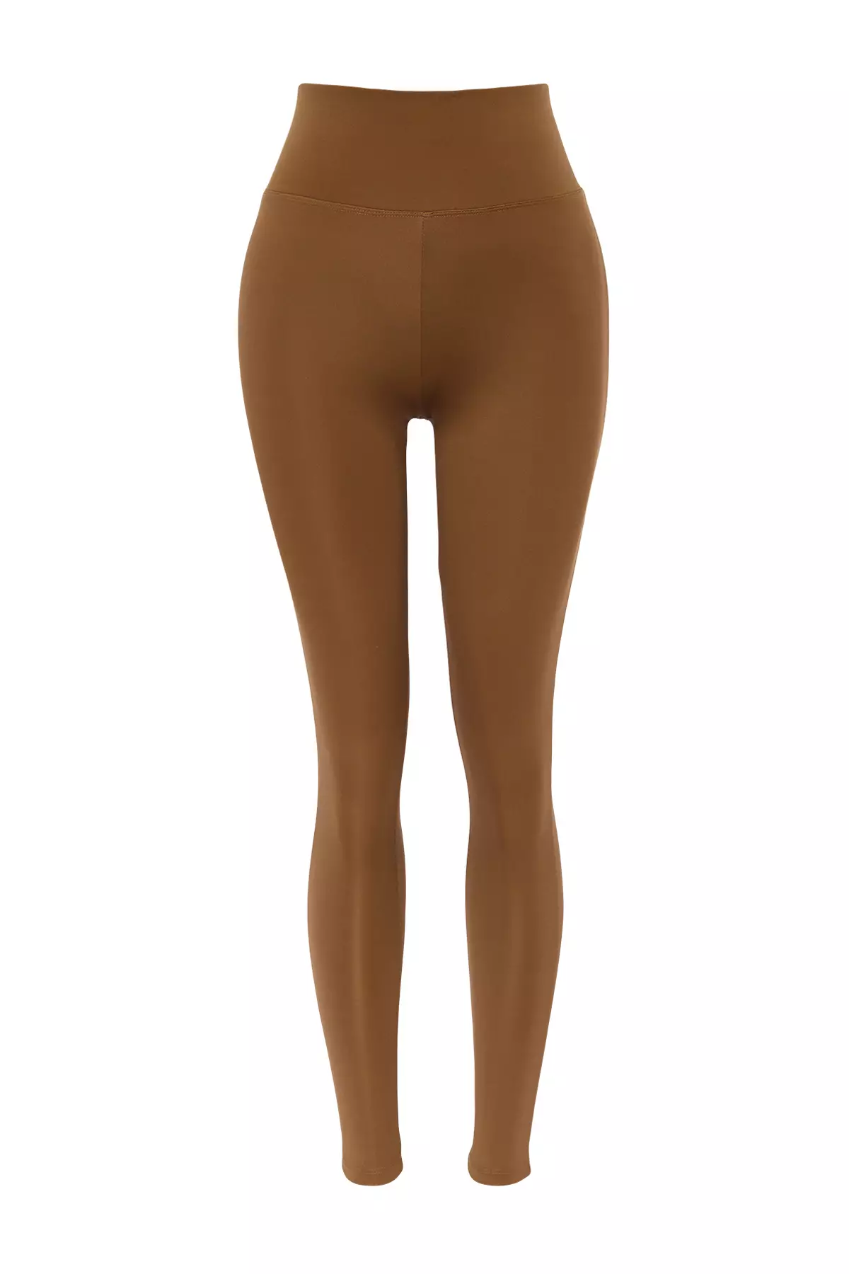 Extra Recovery Full Length Sports Leggings Brown Wide Waist Elastic