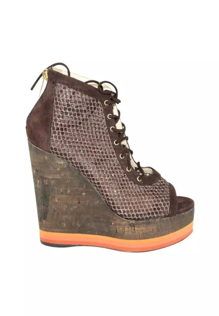 Cork shop wedge booties