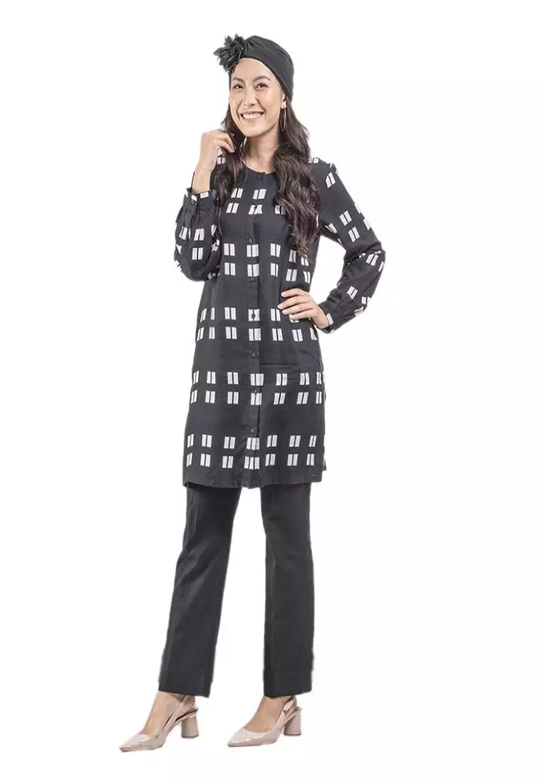 Tunik Batik Wanita - Bhatara Batik Latisha - Atasan Batik Modern Lengan Panjang