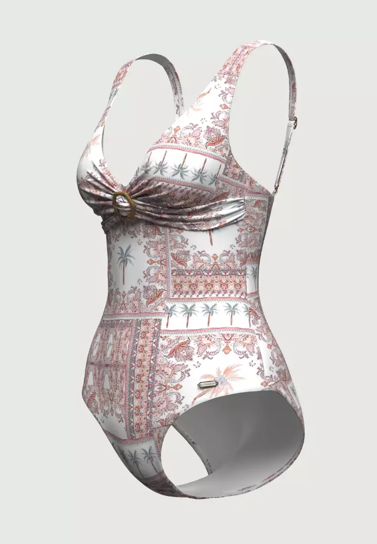Desert Palm沙漠玫瑰加大罩杯環飾連體泳衣