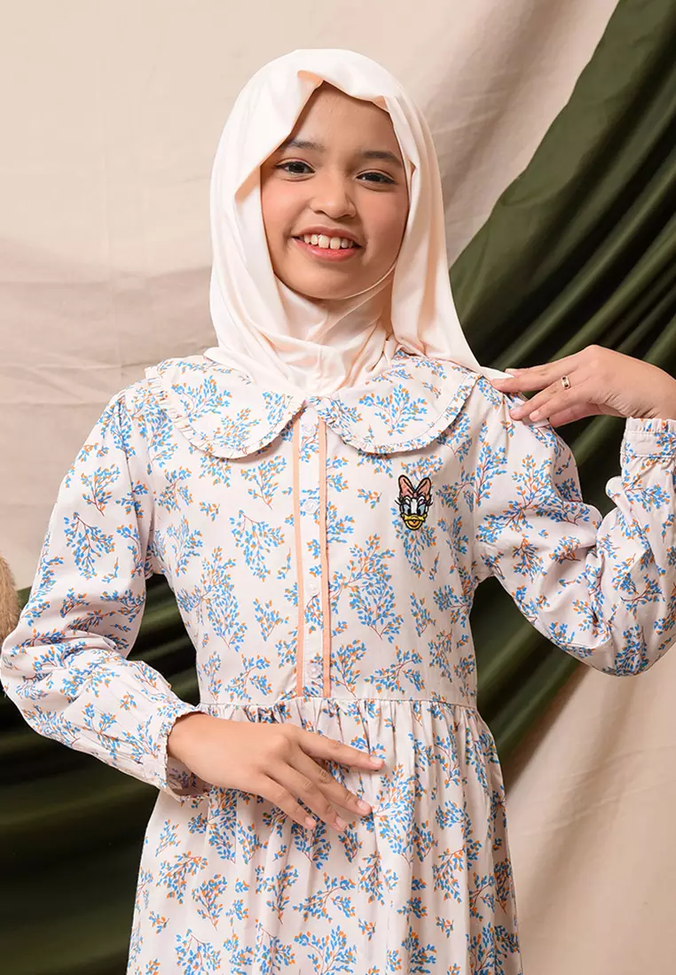 Shirt dress maxi cotton/ Ghamis dress katun anak/ Daisy Be Bright