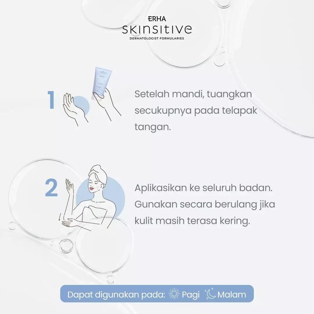ERHA Skinsitive Ultracalm Body Lotion 125g | Pelembap Kulit Semua Jenis Kulit (Normal, Kering, Sensitif) | Gentle, No Fragrance, No Alcohol | Kulit Sangat Kering, Eksim, Ibu Hamil Menyusui, Anak Usia 3 | Skin Barrier Kuat dengan Ceramide, Calming Agent