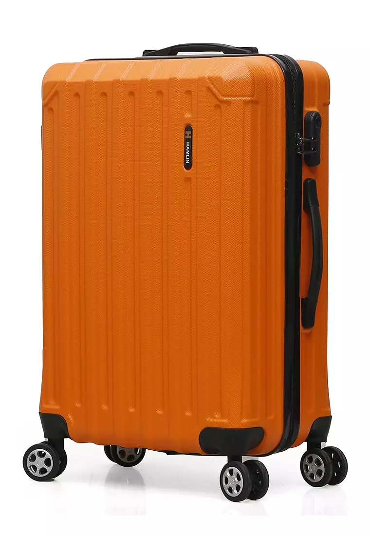 Isvara Tas Koper Hardcase Unisex One Set Suitcase Number Code Combination Lock Large Compartment Material ABS+PVC Coated ORIGINAL - Orange