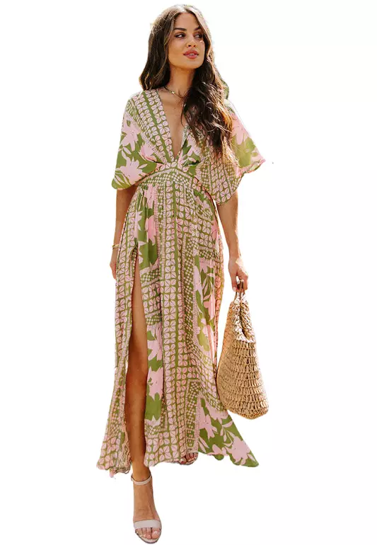 New sexy and fashionable printed slit dress CA25042265YE