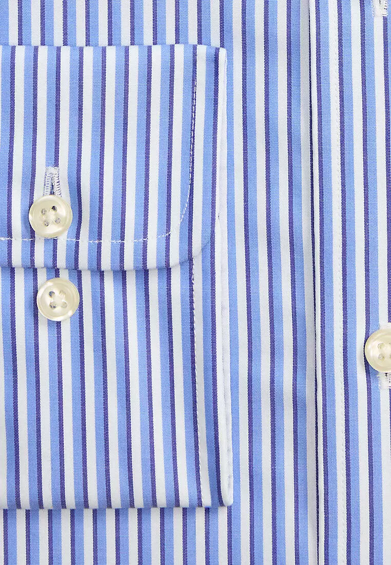 Custom Fit Striped Poplin Shirt