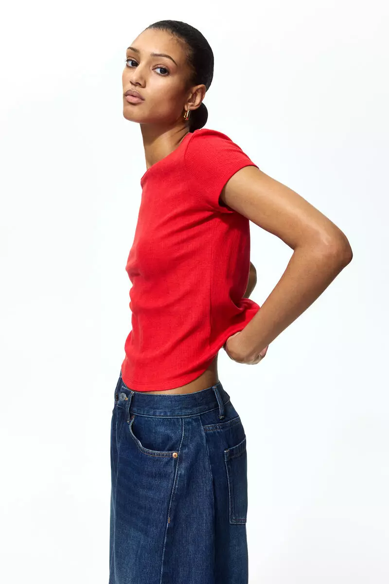 Pointelle-knit T-shirt