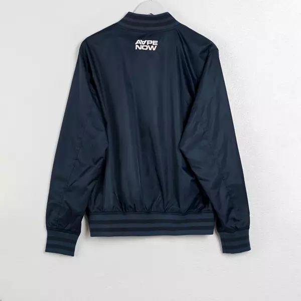 Jaket AAPE NOW SIGNATURE CENTER NAVY BOMBER JACKET 100% ORIGINAL