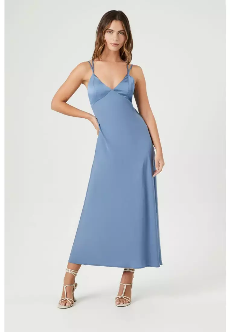 Satin cami midi dress hot sale