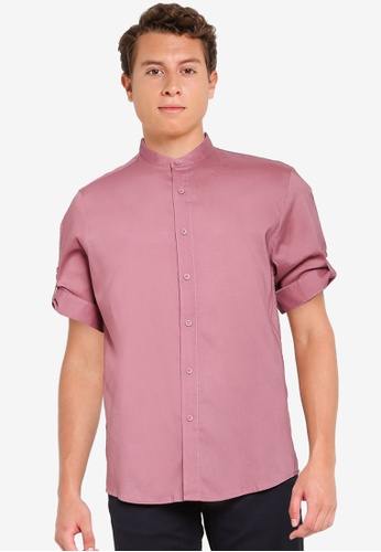 URBAN REVIVO purple Men's Shirt 2B89AAA21F128FGS_1