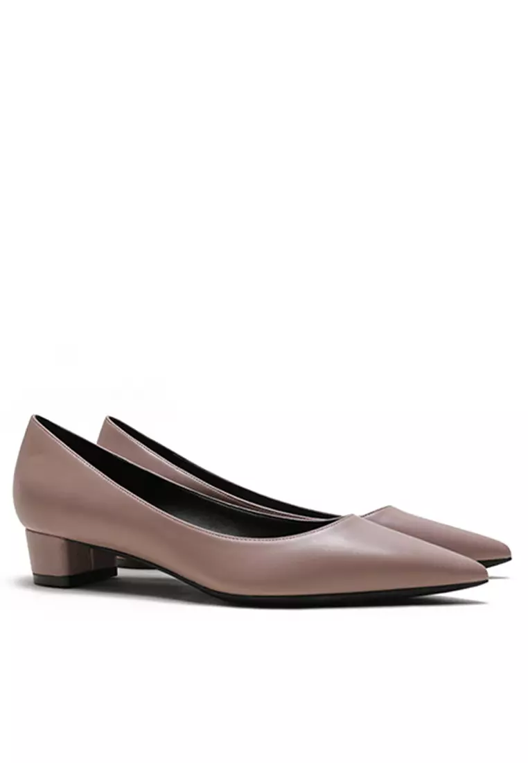 3CM Uniform Pointed Low Heel Shoes HZL231