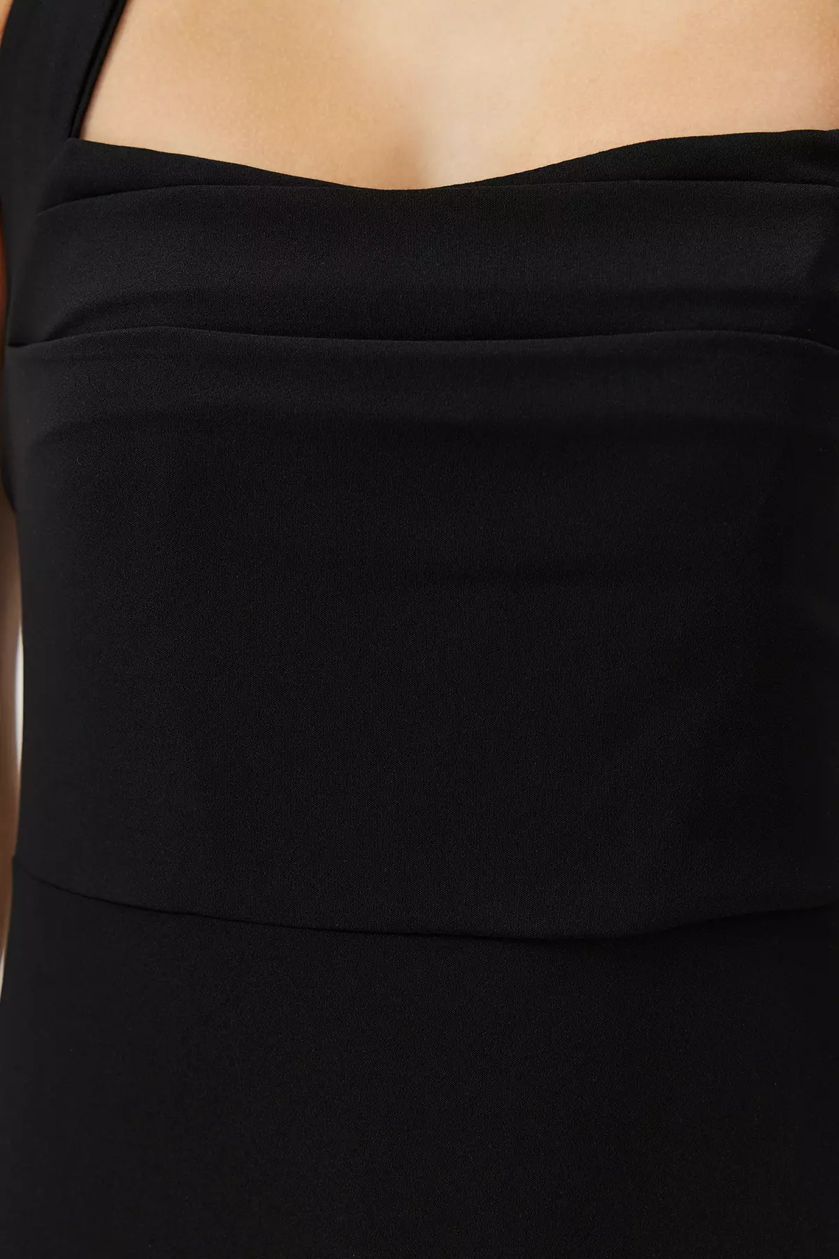 Black Bodycon Cowl Neck Woven Long Elegant Evening Dress