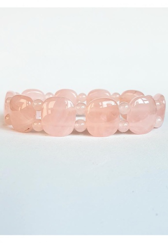 Jillian & Jacob Gemstones pink Rose Quartz Handrow Bracelet 17cm 8D6E4AC54CC1CDGS_1