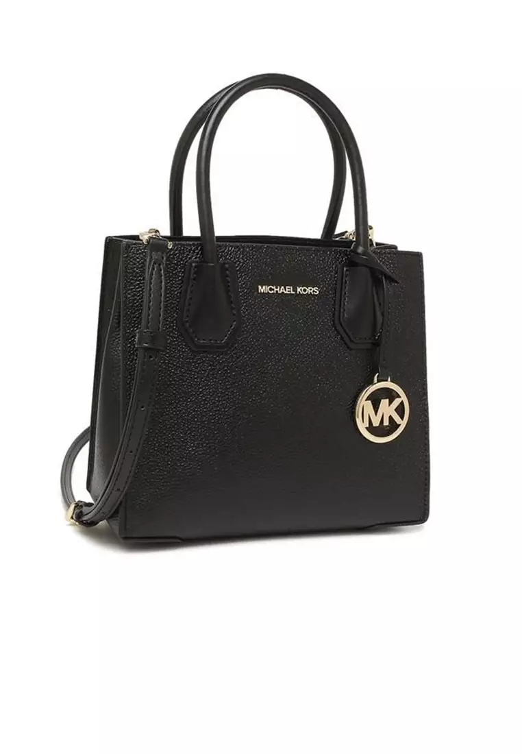 Michael kors mercer black pebbled leather crossbody bag sale