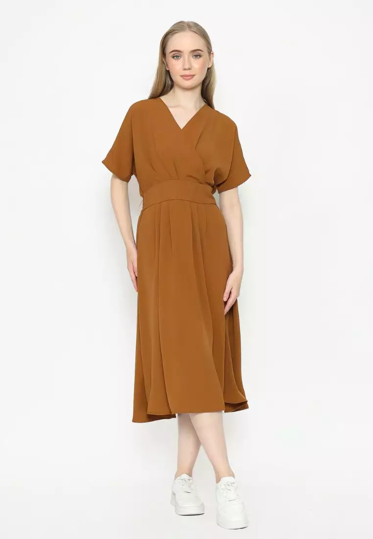 Urban Exchange Cecilia Dress Brown Warna Brown